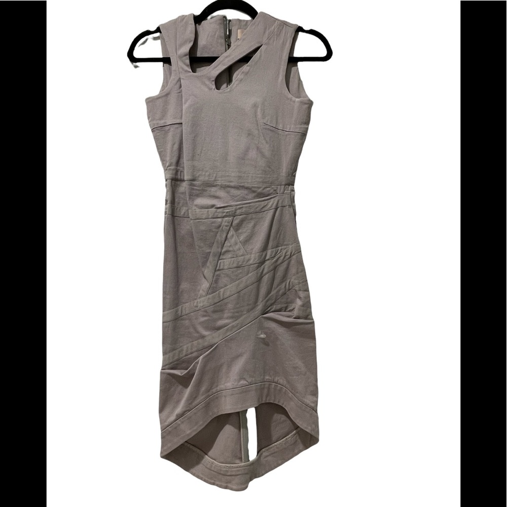 Preen Taupe Asymmetrical Cutout Dress -NWT